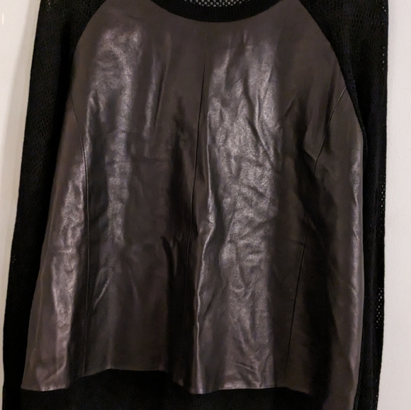 Danier  faux leather top and knit back - Picture 5 of 5